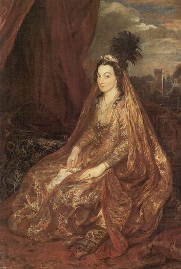 Dyck, Anthony van Portrat der Elisabeth oder Theresia Shirley in orientalischer Kleidung oil painting picture